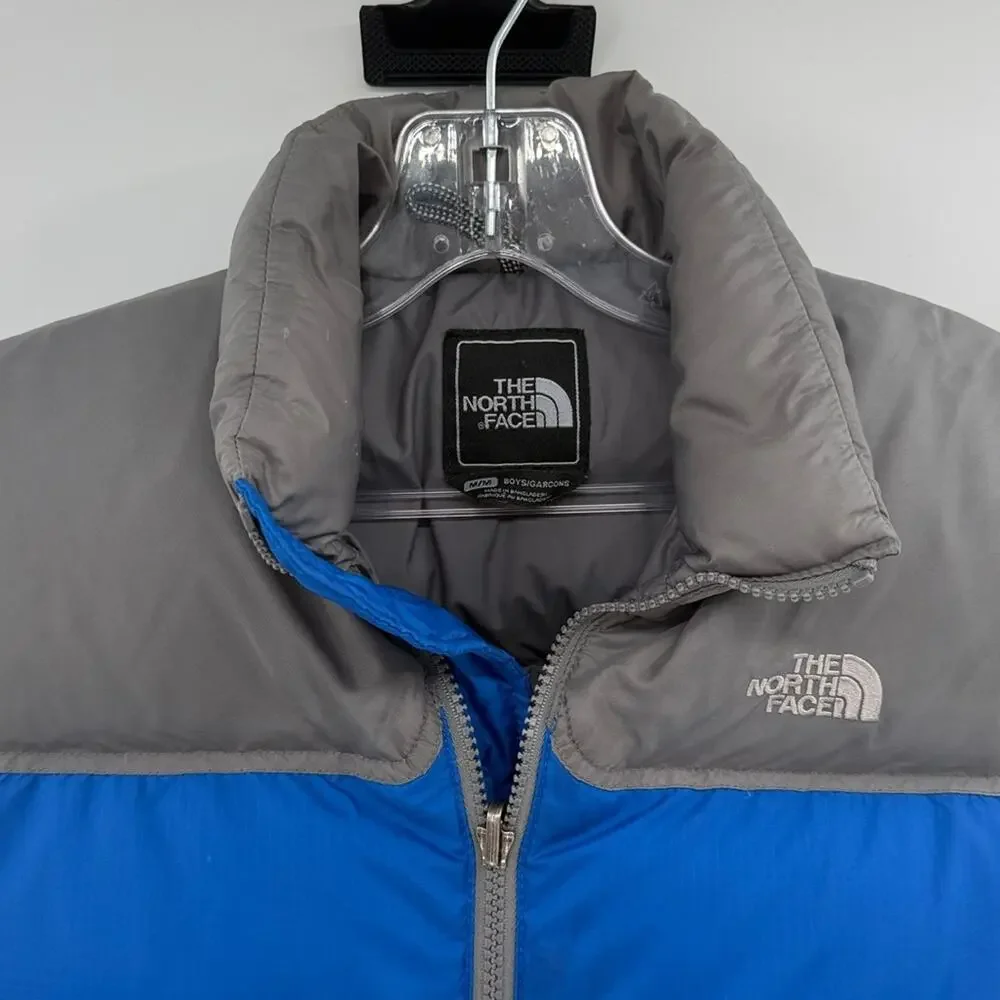 The North Face Boys 600 Down Puffer Vest - Blue/Gray - Medium